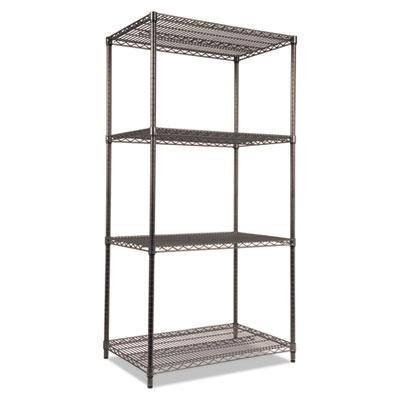 View larger image of Wire Shelving Starter Kit, Four-Shelf, 36w x 24d x 72h, Black Anthracite