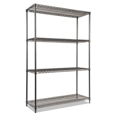 View larger image of Wire Shelving Starter Kit, Four-Shelf, 48w x 18d x 72h, Black Anthracite