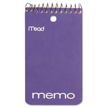 Wirebound Memo Pad With Wall-Hanger Eyelet, Medium/college Rule, Randomly Assorted Cover Colors, 60 White 3 X 5 Sheets