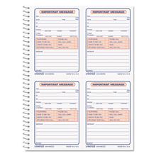 Wirebound Message Books, Two-Part Carbonless, 5.5 x 3.88, 4 Forms/Sheet, 200 Forms Total