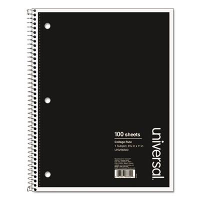 View larger image of Wirebound Notebook, 1-Subject, Medium/College Rule, Black Cover, (100) 11 x 8.5 Sheets