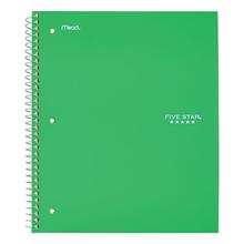 Wirebound Notebook with Two Pockets, 1-Subject, Medium/College Rule, Green Cover, (100) 11 x 8.5 Sheets