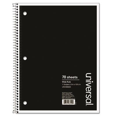 View larger image of Wirebound Notebook, 1-Subject, Wide/Legal Rule, Black Cover, (70) 10.5 x 8 Sheets