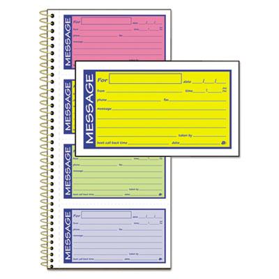 View larger image of Wirebound Telephone Book with Multicolored Messages, Two-Part Carbonless, 4.75 x 2.75, 4 Forms/Sheet, 200 Forms Total