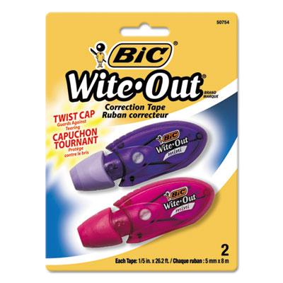 View larger image of Wite-Out Mini Twist Correction Tape, Non-Refillable, Blue/Fuchsia Applicators 0.2" x 314", 2/Pack