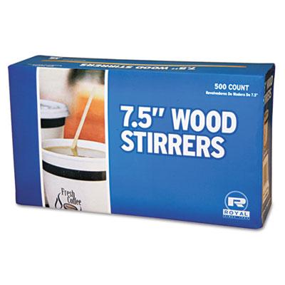 View larger image of Wood Coffee Stirrers, 7 1/2" Long, Woodgrain, 500 Stirrers/Box, 10 Boxes/Carton