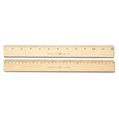 View larger image of Wood Ruler, Metric and 1/16" Scale with Single Metal Edge, 30 cm