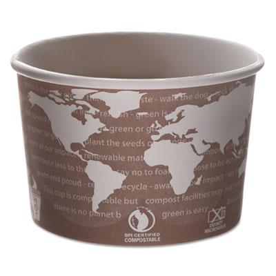 View larger image of World Art Renewable and Compostable Food Container, 8 oz, 3.04 Diameter x 2.3 h, Brown, Paper, 50/Pack, 20 Packs/Carton