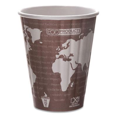 View larger image of World Art Renewable and Compostable Insulated Hot Cups, PLA, 8 oz, 40/Pack, 20 Packs/Carton