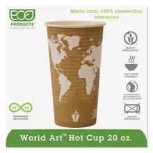 World Art Renewable Compostable Hot Cups, 20 oz., 50/PK, 20 PK/CT
