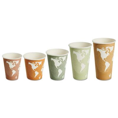 View larger image of World Art Renewable/Compostable Hot Cups, 8 oz, Plum, 50/Pack