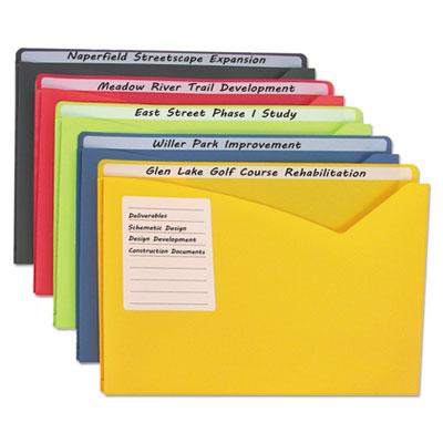 View larger image of Write-On Poly File Jackets, Straight Tab, Letter Size, Assorted Colors, 25/Box