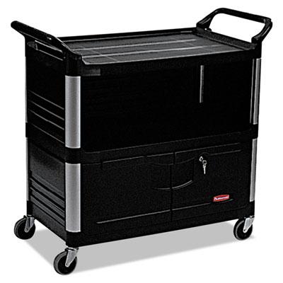 View larger image of Xtra Equipment Cart, Plastic, 3 Shelves, 300 lb Capacity, 20.75" x 40.63" x 37.8", Black