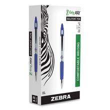 Z-Grip MAX Ballpoint Pen, Retractable, Medium 1 mm, Blue Ink, Silver/Blue Barrel, 12/Pack