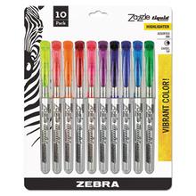 Zazzle Liquid Ink Highlighter, Chisel Tip, Assorted Colors, 10/Set