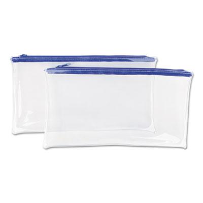 View larger image of Zippered Wallets/Cases, 11 x 6, Clear/Blue, 2/Pack