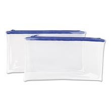 Zippered Wallets/Cases, 11 x 6, Clear/Blue, 2/Pack